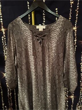 MICHAEL Michael Kors Brown Snake-Print Lace-Up Women's dress 👗